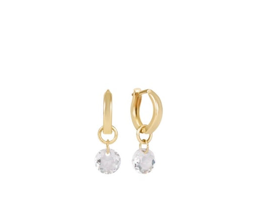 Huggie Gold 0.5" Hoop - Reflection Small Charm - 04