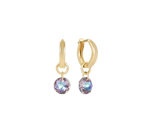 Huggie Gold 0.5" Hoop - Reflection Small Charm - 06