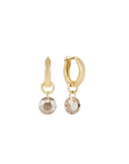 Huggie Gold 0.5" Hoop - Reflection Small Charm - 11