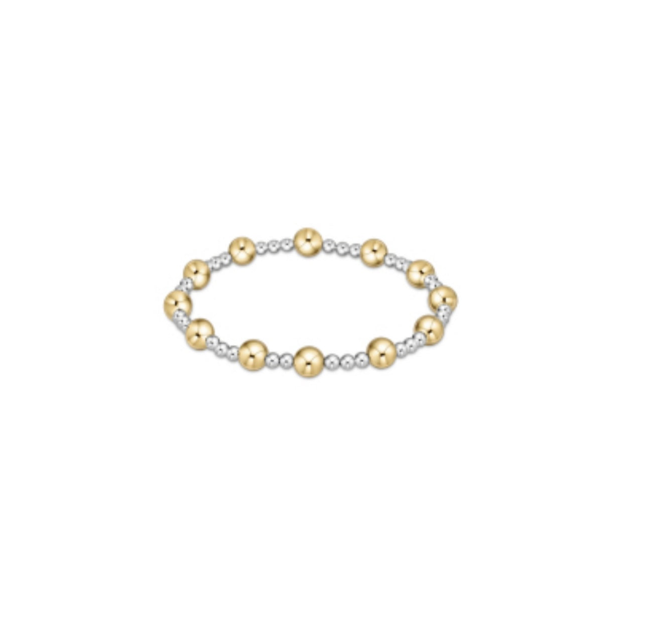 Classic Sincerity Pattern 6mm Bead Bracelet - Mixed Metal