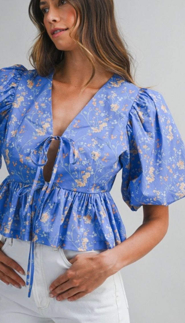 Blue Blossom & Breeze Top
