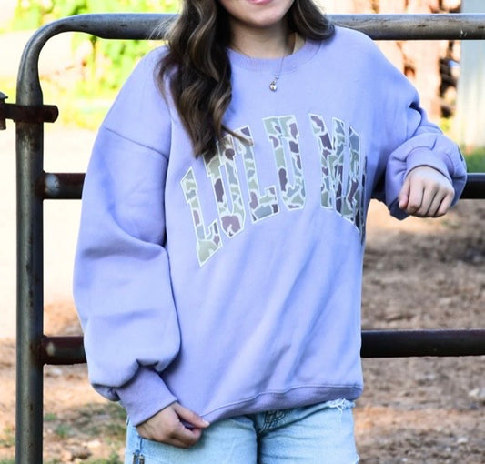 Lulu Mac Lavender Camo Sweatshirt
