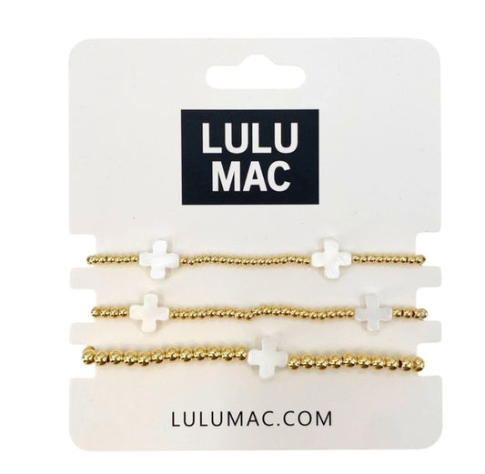 White Cross Lulu Mac Bracelets