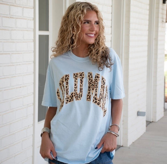 Lulu Mac Leopard Chambray Comfort Color Tee