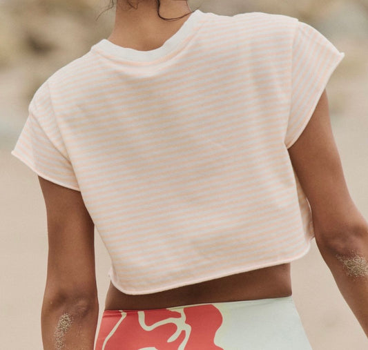Printed Hot Shot Cropped Tee Pina/White