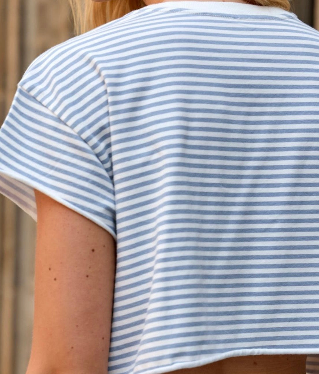 Printed Hot Shot Cropped Tee Slate/White