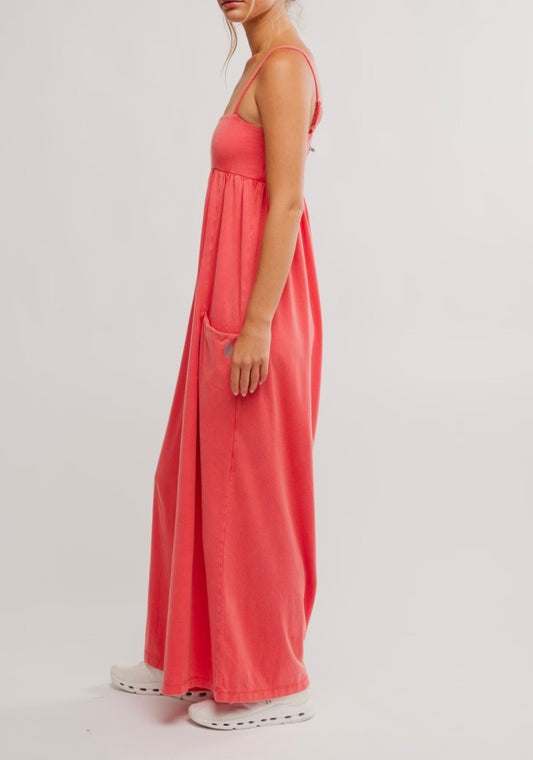 Hot Shot Strappy Onesie Grapefruit