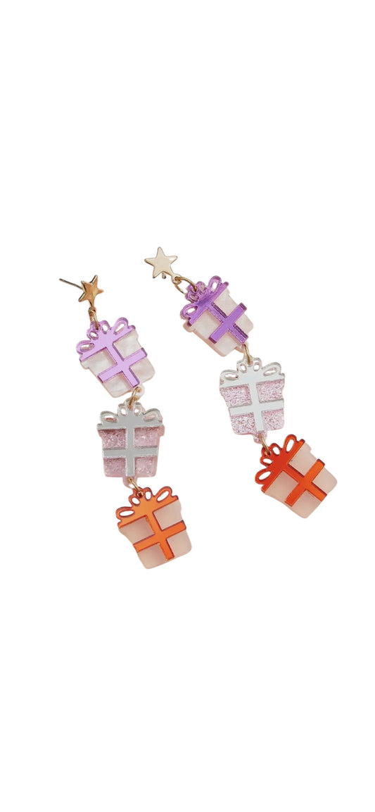 Festive Stacked Gift Earrings