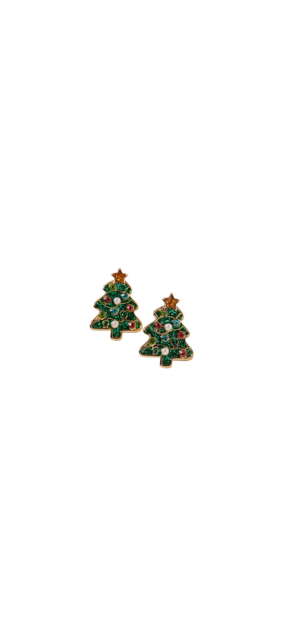 Christmas Tree Enamel Stud Earrings