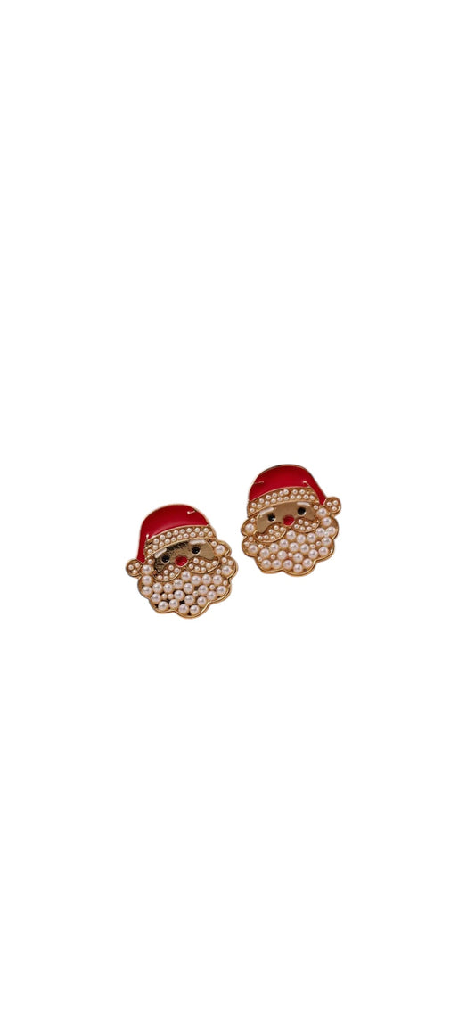 Santa Claus Pearl Stud Earrings