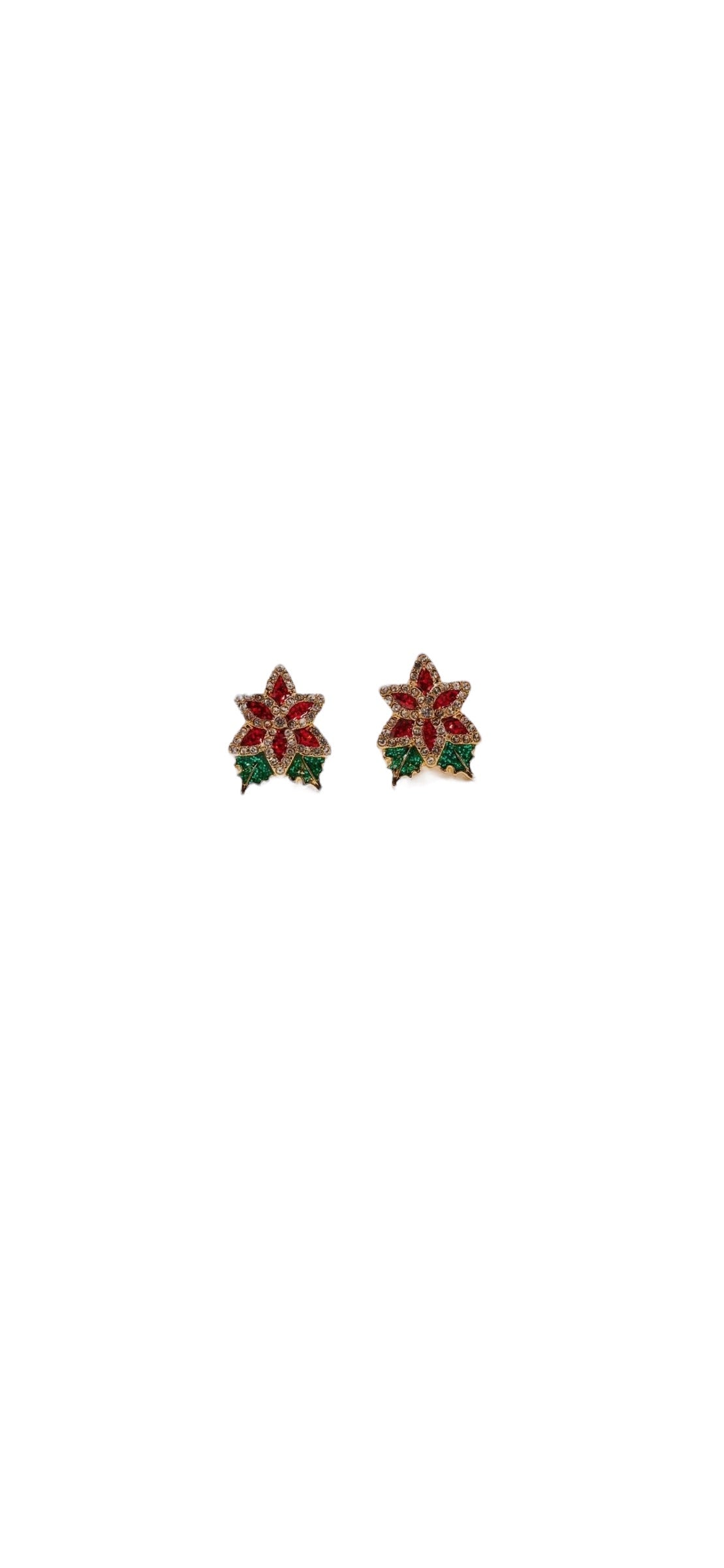 Christmas Poinsettia Stud Earrings