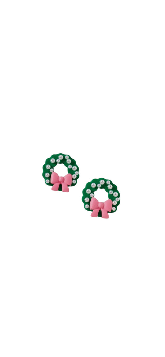 Christmas Wreath Stud Earrings