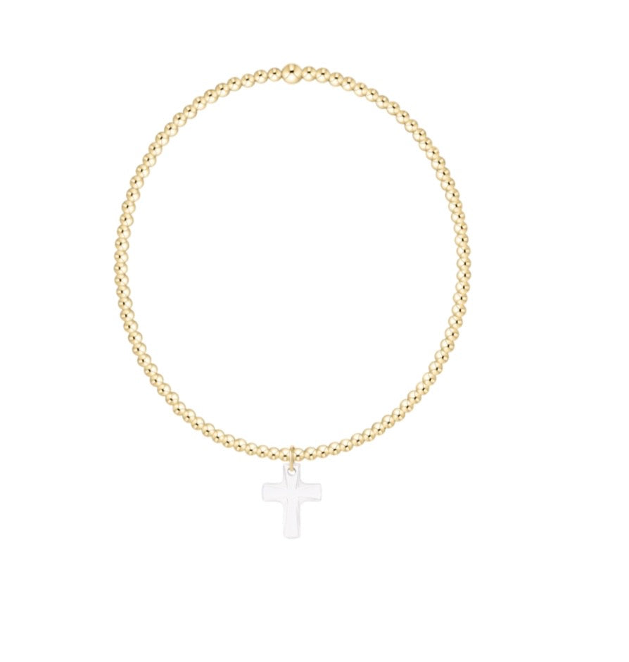 Classic Gold 2mm Bracelet - Blessed Crystal Charm