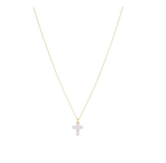 16" Necklace Gold - Blessed Crystal Charm