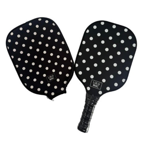 Black/White Dot Pickleball Paddle