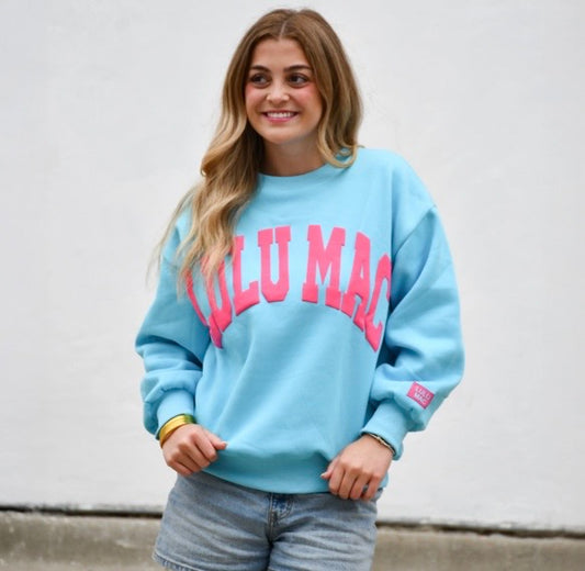Blue/Hot Pink Puff LuLu Mac Sweatshirt