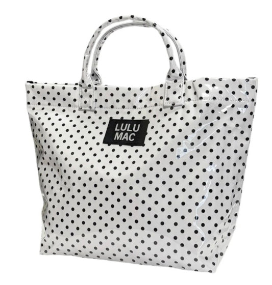 Lulu Mac Tote Bag White/Black Dot