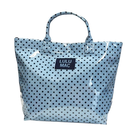 Lulu Mac Tote Bag Light Blue/Navy Dot
