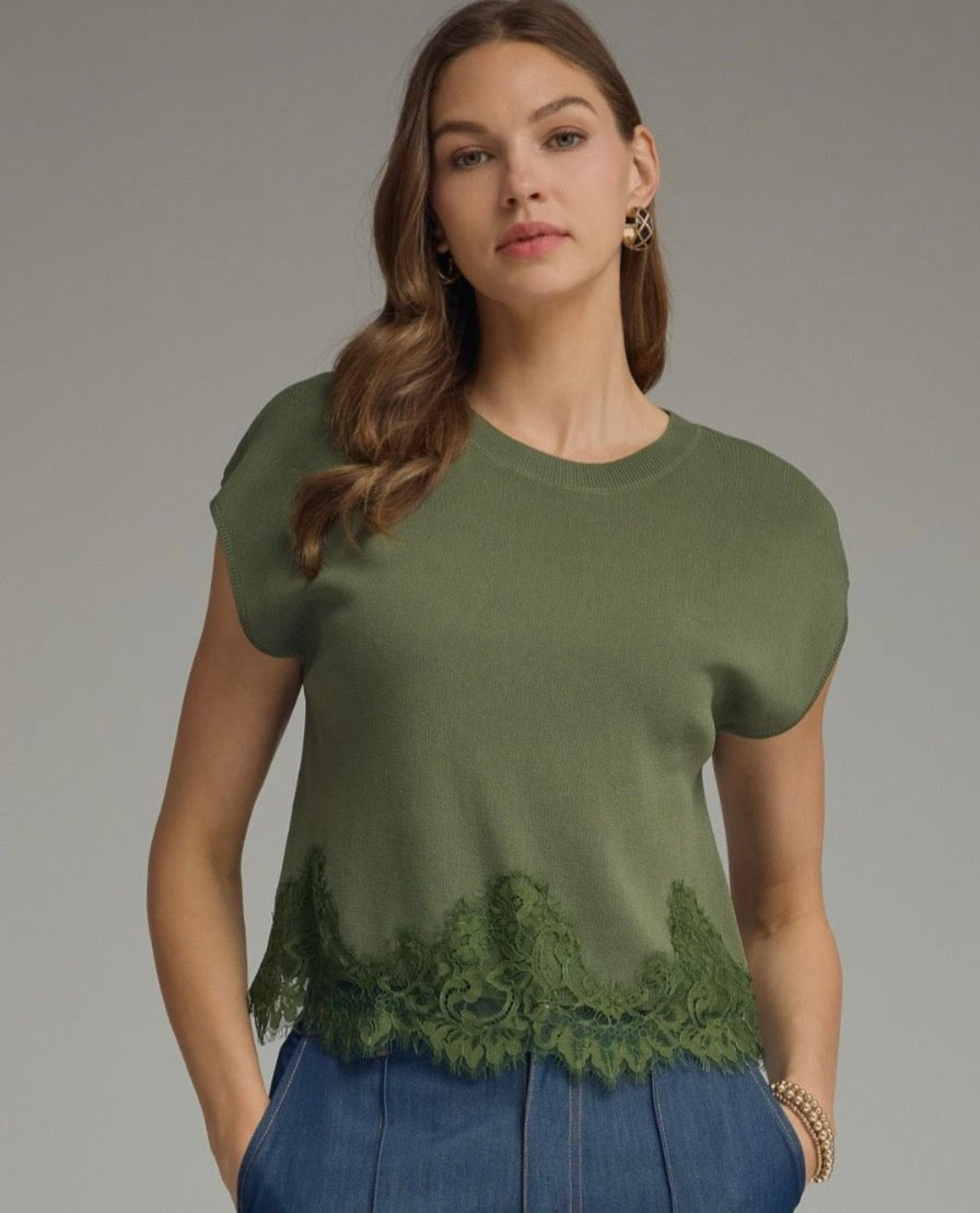 Olive Lace & Grace Top