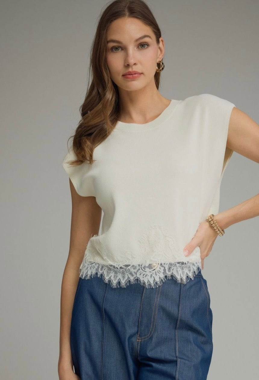 Cream Lace & Grace Top