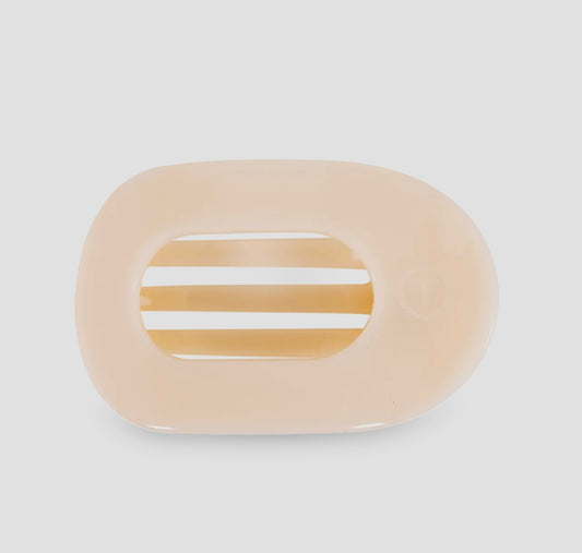 Almond Beige Large Flat Round Clip