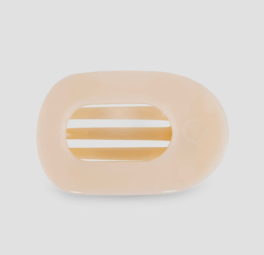 Almond Beige Medium Flat Round Clip