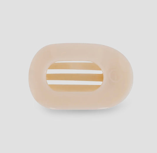 Almond Beige Small Flat Round Clip