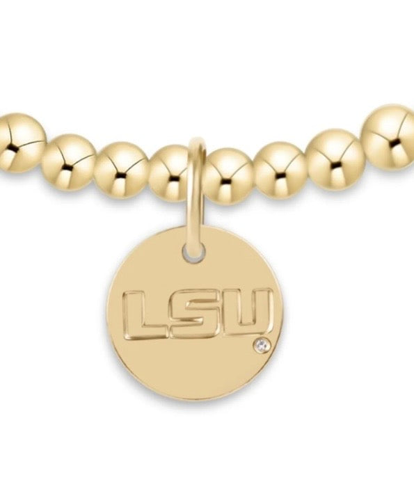 eCOLLEGIATE extends Classic Gold 3mm Bracelet - LSU Disc