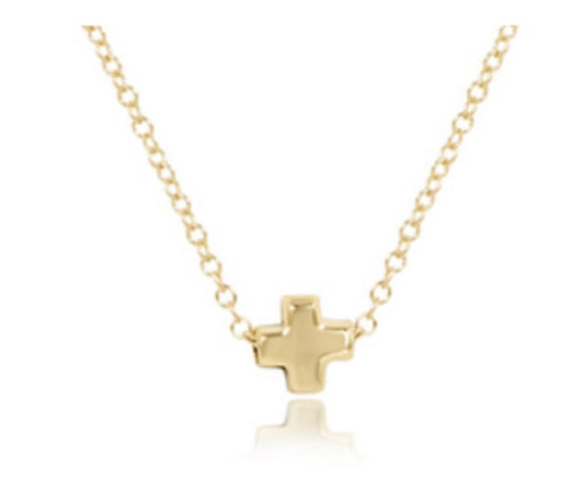 EGIRL 14” Necklace Gold - SIGNATURE CROSS SMALL GOLD CHARM