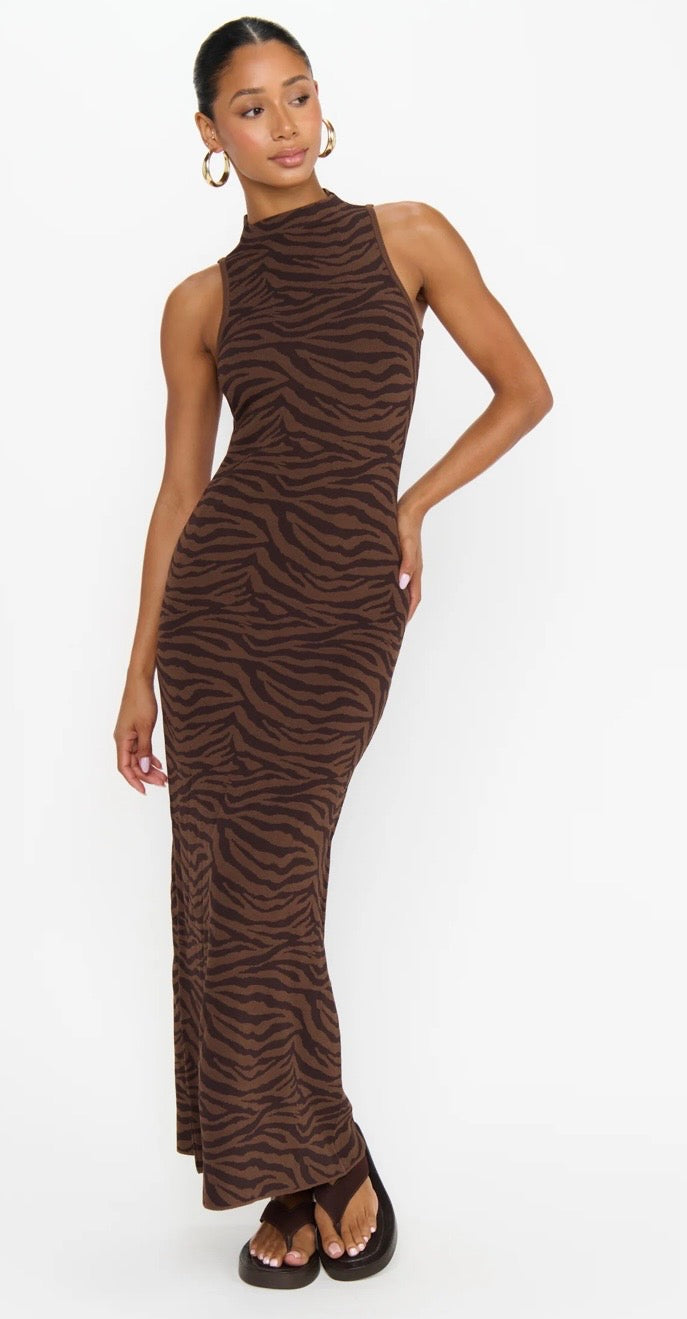 Shauna Maxi Dress Wild Tiger Knit