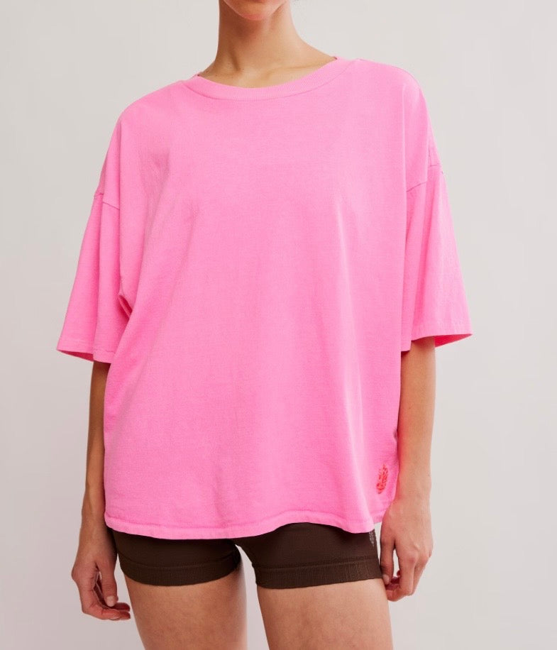 Tackle Tee in Hot Pink