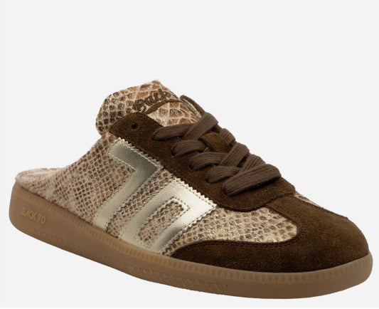 EASTER W26 in SNAKE GOLD Backless Sneakers