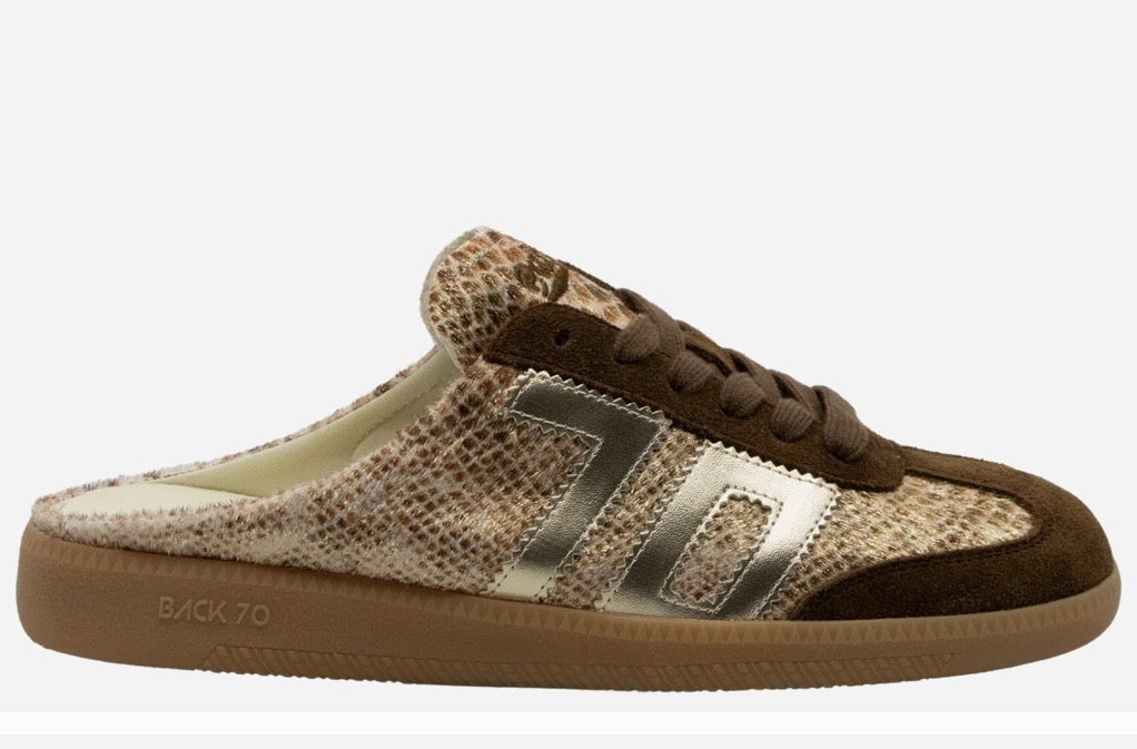 EASTER W26 in SNAKE GOLD Backless Sneakers