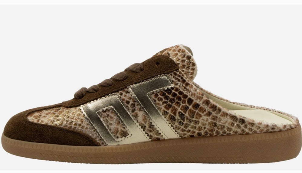 EASTER W26 in SNAKE GOLD Backless Sneakers
