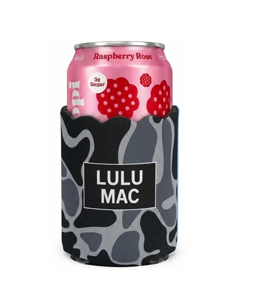 Lulu Mac Black Camo Koozie
