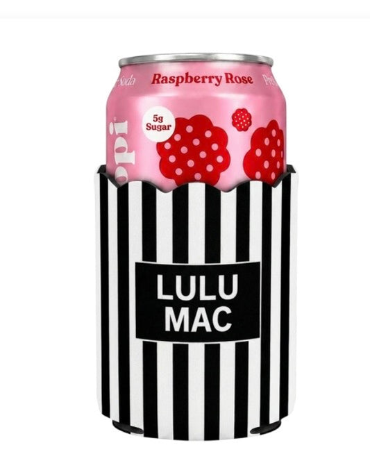 Lulu Mac Black Stripe Koozie
