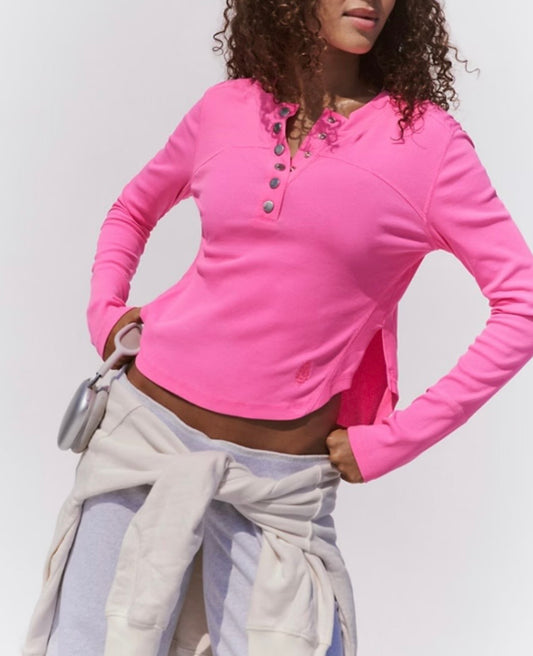Cool Down Crew Solid Hot Pink
