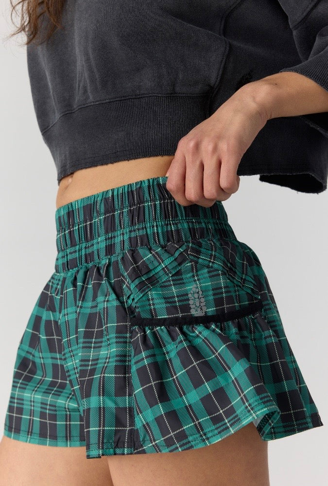 Get Your Flirt On Print Green Frost Plaid