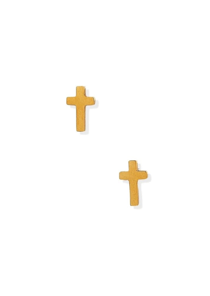 Screwback Stud Earrings - Catherine Cross Gold