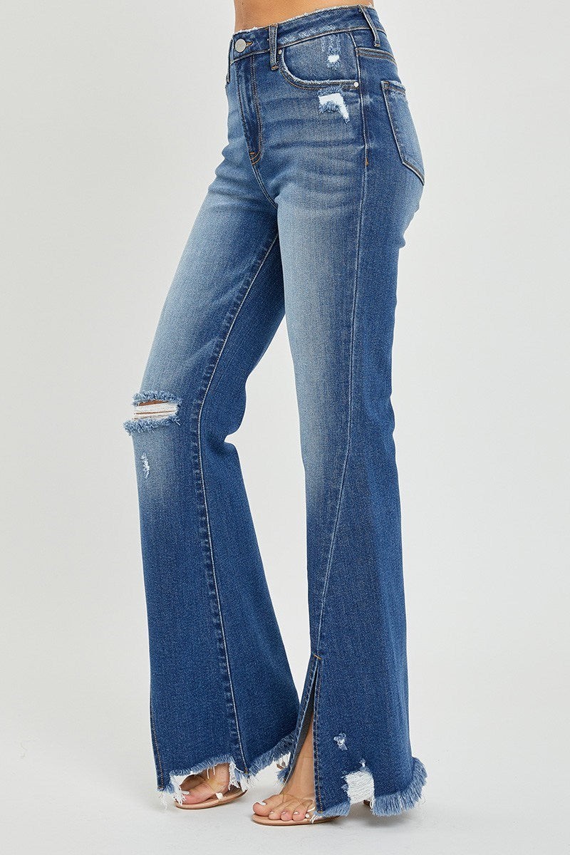 Lincoln 44 High Rise Split Flare Front Jeans