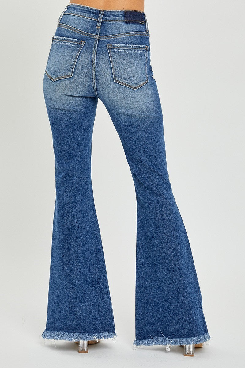 Lincoln 44 High Rise Split Flare Front Jeans