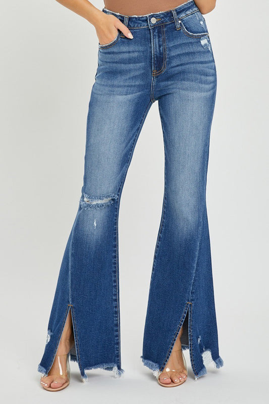 Lincoln 44 High Rise Split Flare Front Jeans