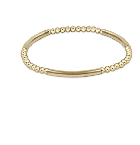 Bliss Bar Gold Pattern 2.5mm Bead Bracelet - Gold