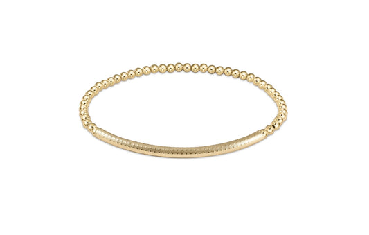 Classic Gold 3mm Bead Bracelet - Bliss Bar Textured