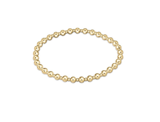 Classic Grateful Pattern 4mm Bead Bracelet - Gold