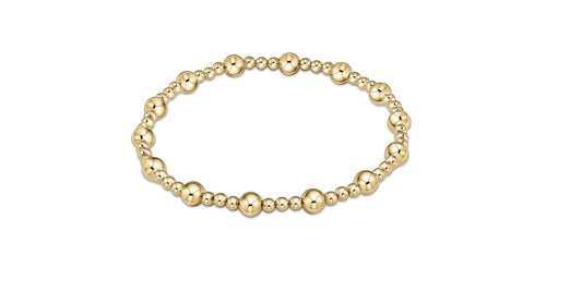 Classic Sincerity Pattern 5mm Bead Bracelet - Gold