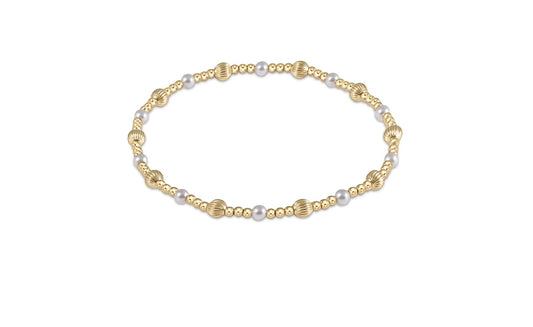 Dignity Sincerity Pattern 4mm Bead Bracelet - Pearl