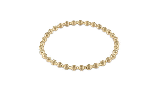 Dignity Grateful Pattern 4mm Bead Bracelet - Gold