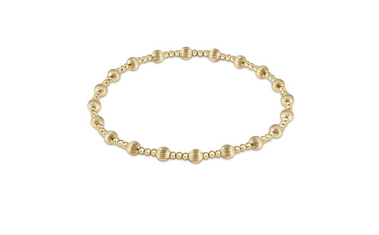 Dignity Sincerity Pattern 4mm Bead Bracelet - Gold