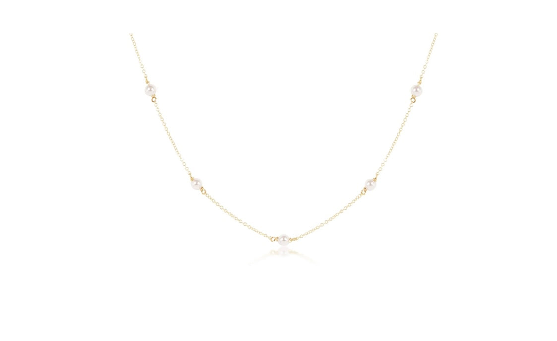 15” Choker Simplicity Chain Gold - 4mm Pearl